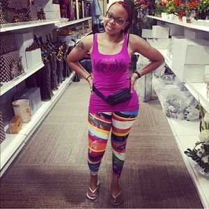 Colorful Wide Stripes Leggings